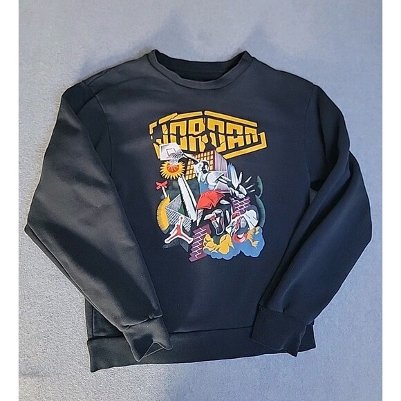 Nike Air Jordan Sweater Mens XS Black DNA Hybrid Sport Crewneck Streetwear - Picture 1 of 16